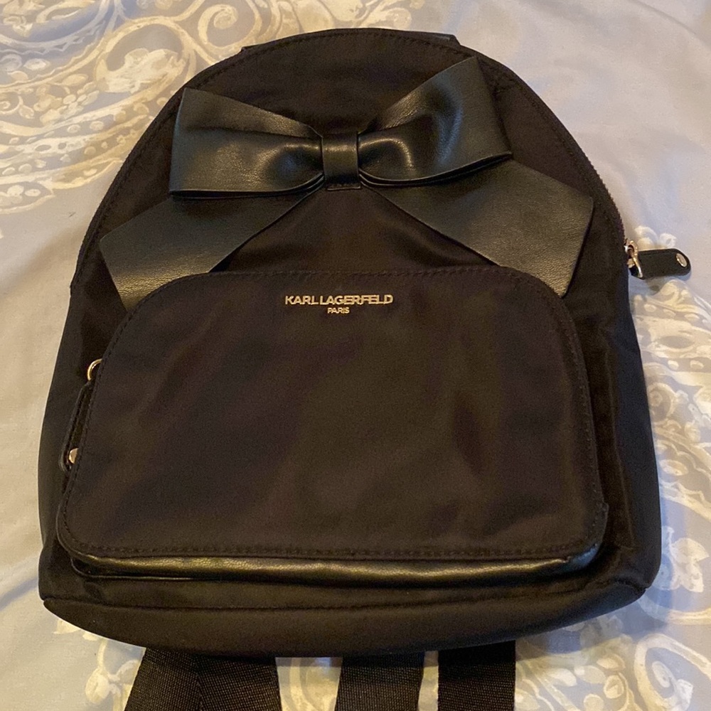 Karl Lagerfeld Kris Bow Mini Nylon Backpack